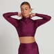 Limitovaná Edice MP Dámský Engage 1/4 Zip Crop Top s Dlouhým Rukávem – Tmavě Fialový