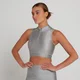 Limitovaná Edice MP Dámský Engage 1/4 Zip Crop Top bez Rukávů – Šedý