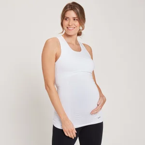 MP dámské bezešvé těhotenské tričko bez rukávů – bílé - Size XS