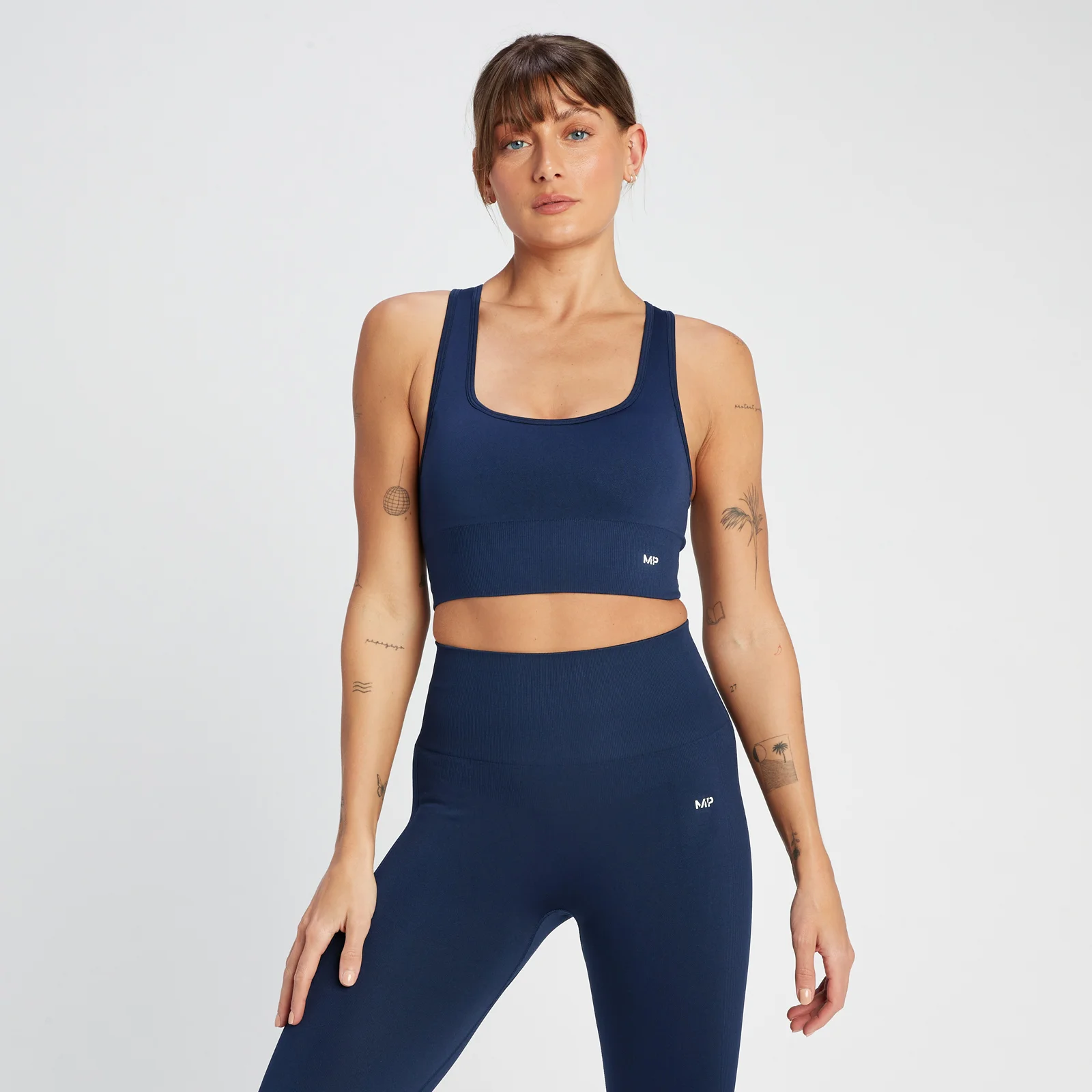 MP Women's Shape Seamless Cross Strap Sports Bra - Navy - XXS Obrázek 1