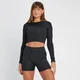 MP Dámský Tempo Reversible Crop Top S Dlouhým Rukávem – Černý