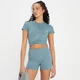 MP Dámský Power Crop Top s Krátkým Rukávem – Oblázkově Modrá