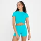 MP Dámský Power Crop Top s Krátkým Rukávem – Modrá Laguna
