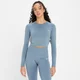 MP Dámský Shape Seamless Crop Top S Dlouhým Rukávem – Oblázkově Modrý