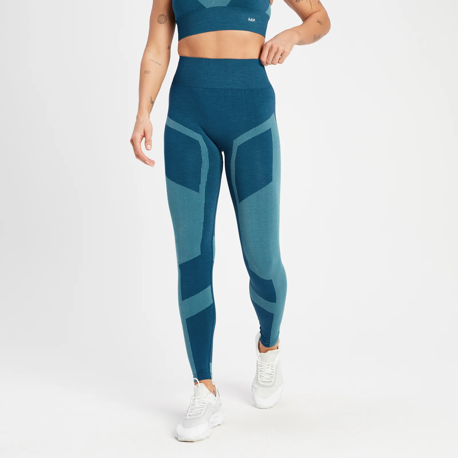 MP Dámské Impact Scrunch Seamless Legíny – Modrozelené - XS Obrázek 1
