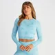 MP Dámský Shape Seamless Crop Top s Dlouhým Rukávem – Modrá Batika