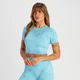 MP Dámský Shape Seamless Crop Top s Krátkým Rukávem – Modrá Batika
