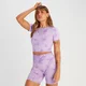 MP Dámský Shape Seamless Crop Top s Krátkým Rukávem – Fialová Batika