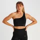 MP Dámská Tempo Rib Seamless Asymetric Podprsenka – Černá