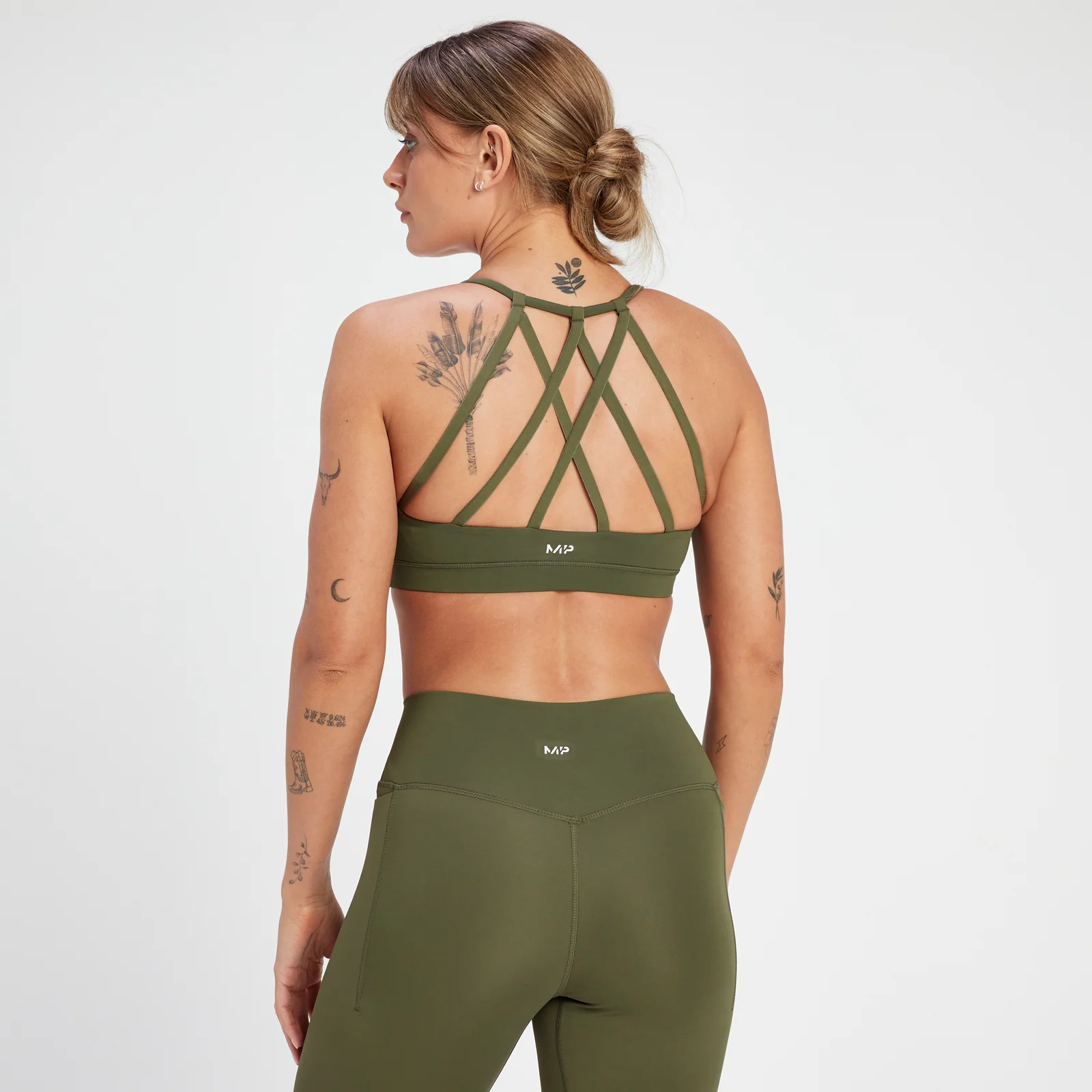 MP Dámská Adapt Strappy Sportovní Podprsenka – Olivově Zelená - XS Obrázek 1