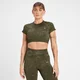 MP Dámský Adapt Seamless Pattern Crop Top – Olivově Zelený