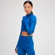 MP Dámský Tempo Ultra Seamless Crop Top s Dlouhým Rukávem 1/4 Zip – Surfově Modrý