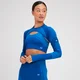 MP Dámský Tempo Ultra Seamless Crop Top s Dlouhým Rukávem – Surfově Modrý