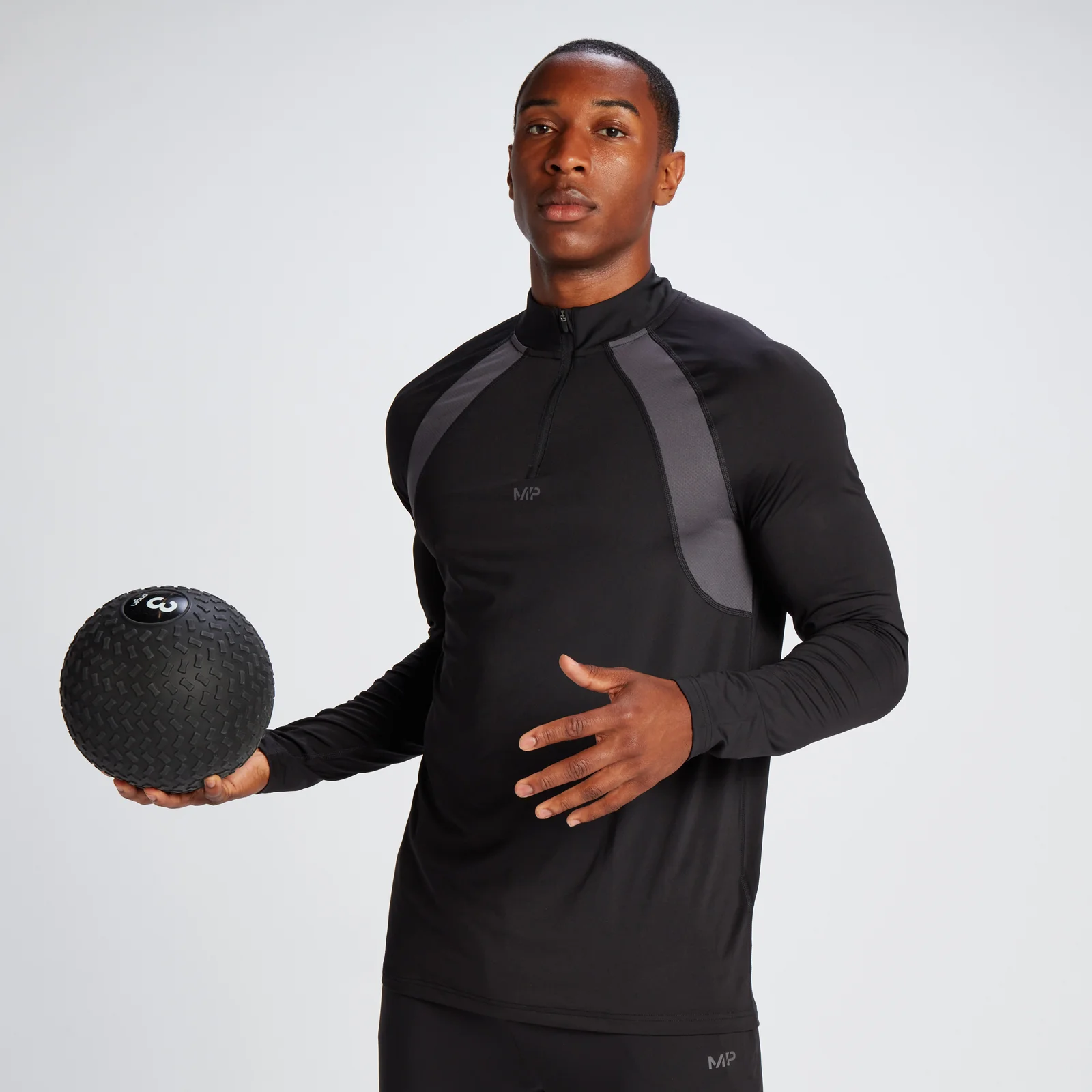 MP Pánský Tempo 1/4 Zip – Černý - XXS Obrázek 1