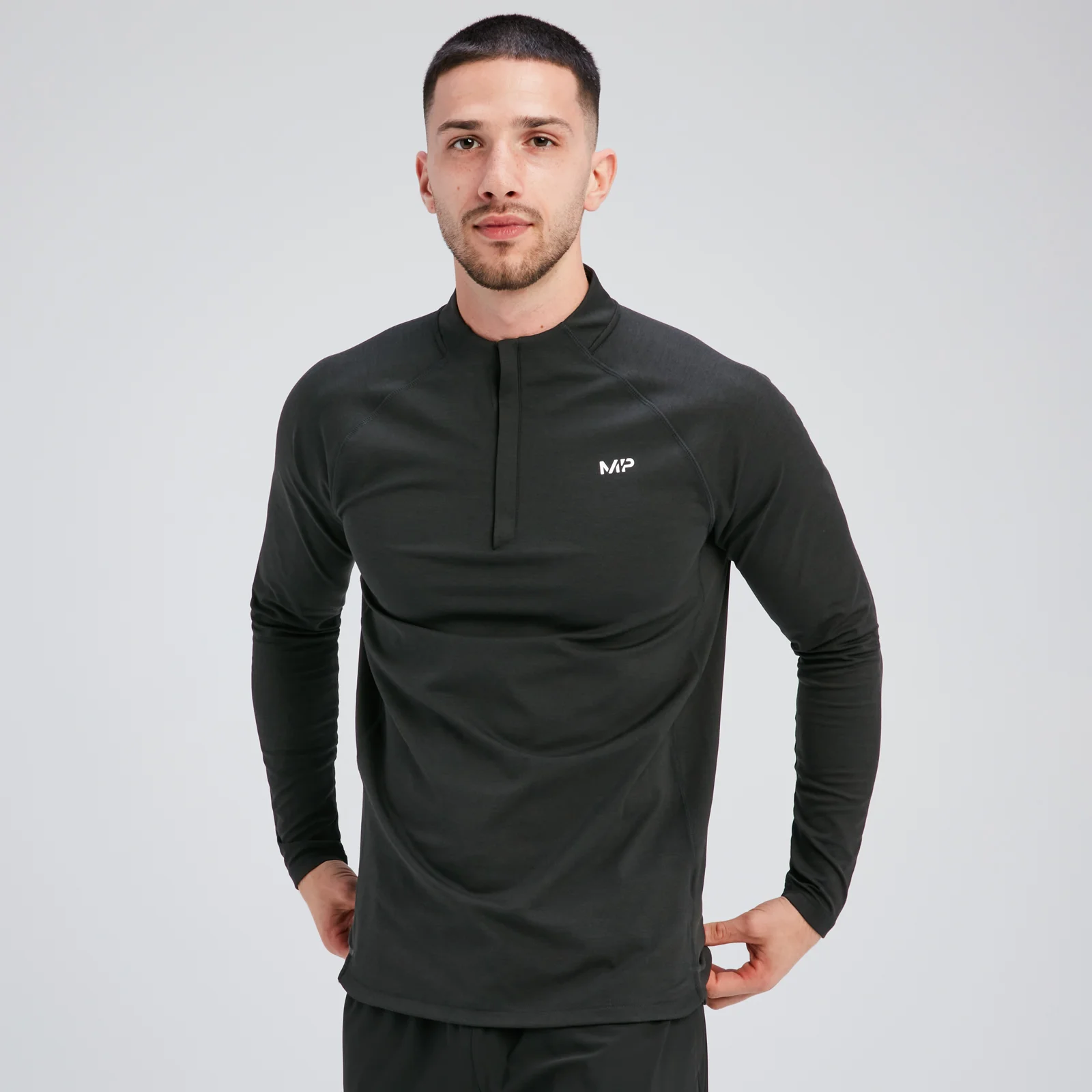 MP Pánský Tempo 1/4 Zip – Černý - XS Obrázek 1