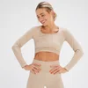 MP x Tatiana Seamless Long Sleeve Crop Top – Krémový