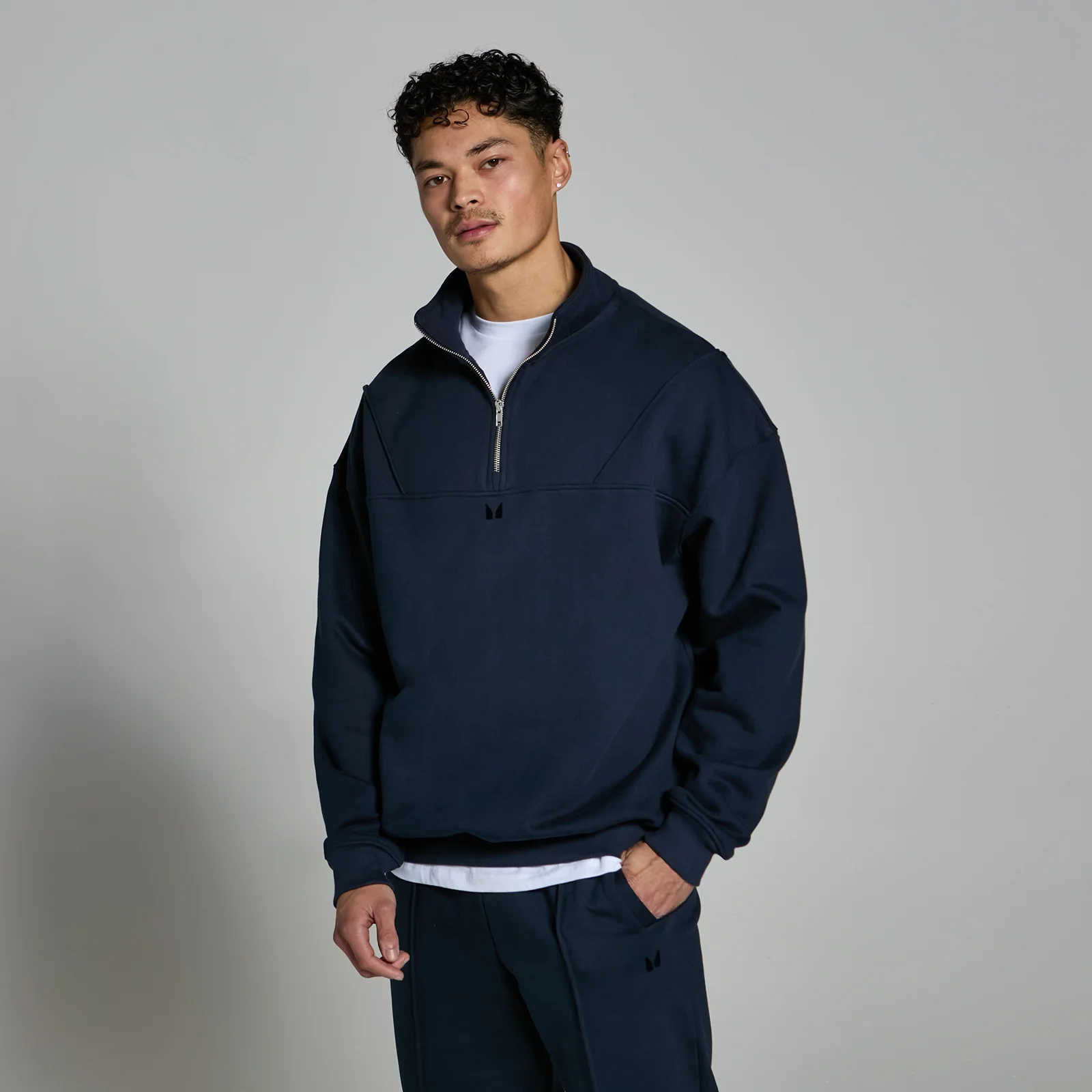MP Pánský Lifestyle Heavyweight 1/4 Zip – Tmavý Námořnický Modrý - XS Obrázek 1
