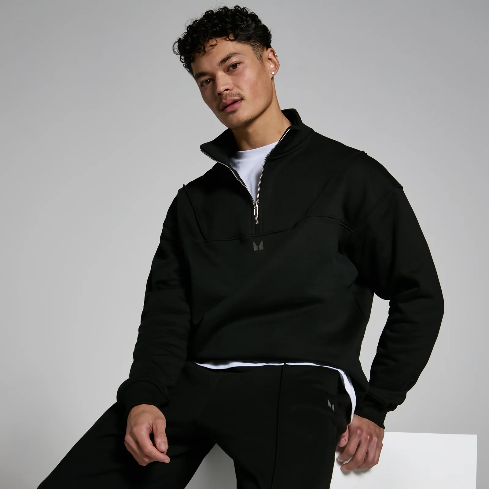 MP Pánský Lifestyle Heavyweight 1/4 Zip – Černý - XS Obrázek 1