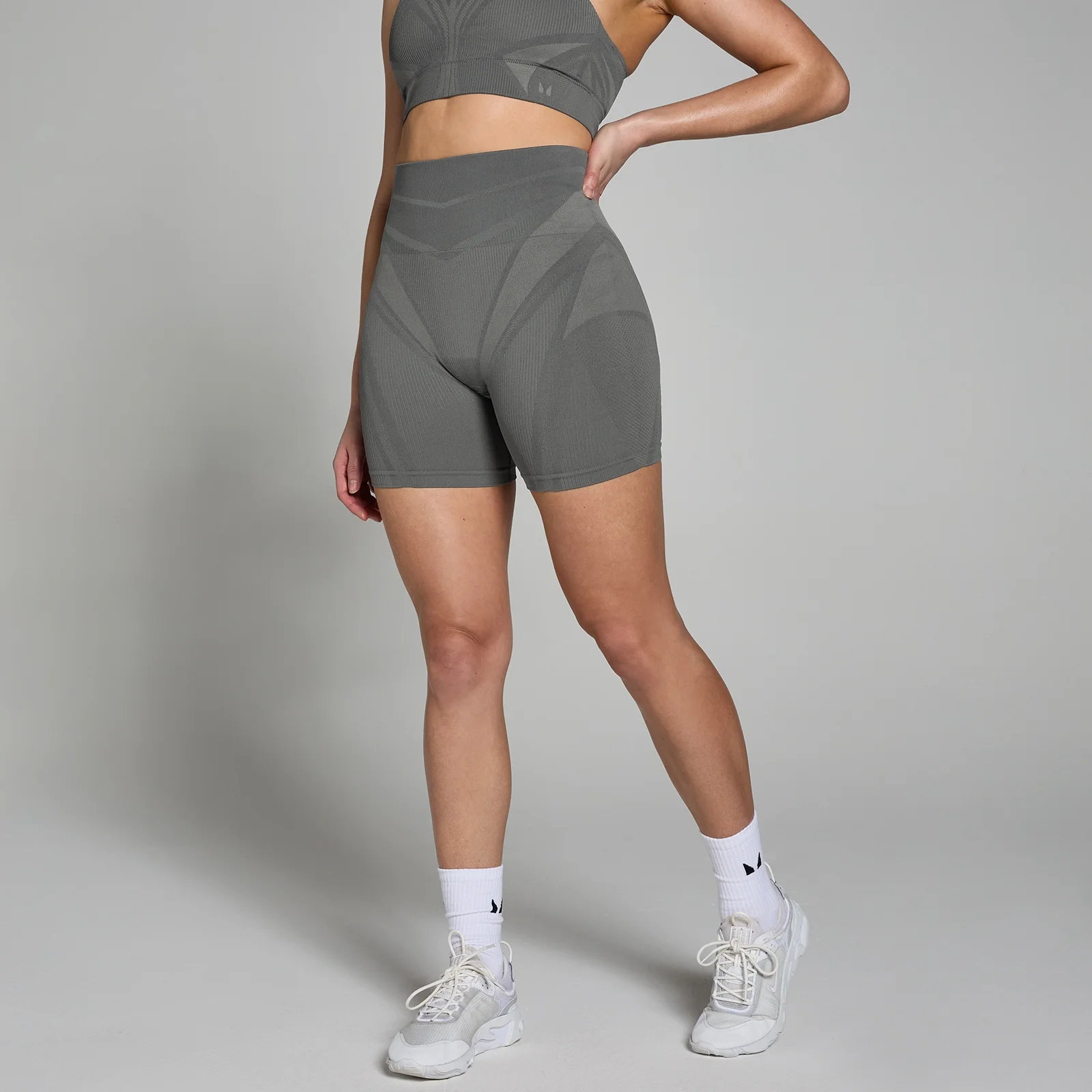 MP Dámské Tempo Ultra Geometric Seamless Krátké Šortky – Tmavošedé - XS Obrázek 1