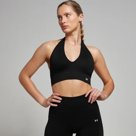 MP Dámská Tempo Seamless Halter Neck Podprsenka – Černá