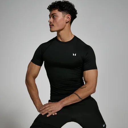 MP Pánské Training Baselayer Tričko s Krátkým Rukávem – Černé