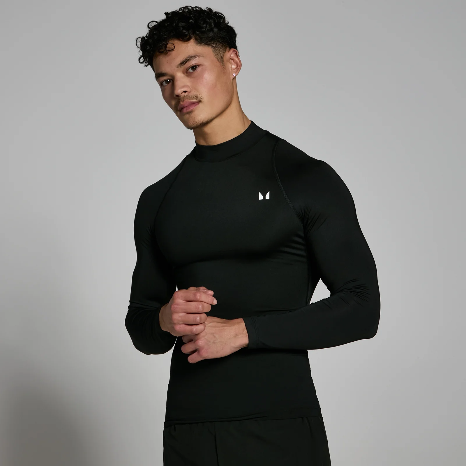 MP Pánské Training High Neck Baselayer Triko s Dlouhým Rukávem – Černé - S Obrázek 1