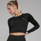 MP Dámský Shape Seamless Crop Top s Dlouhým Rukávem – Černý