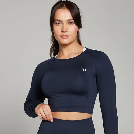MP Dámský Shape Seamless Crop Top s Dlouhým Rukávem – Námořnická Modř