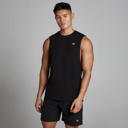 MP Pánský Rest Day Drop Armhole Top Bez Rukávů – Černý