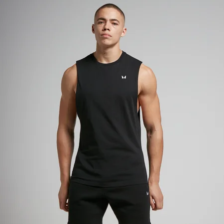 MP Pánský Rest Day Drop Armhole Top Bez Rukávů – Černý