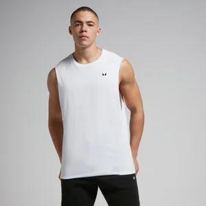 MP Pánský Rest Day Drop Armhole Top Bez Rukávů – Bílý - Size XS