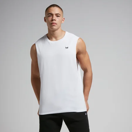 MP Pánský Rest Day Drop Armhole Top Bez Rukávů – Bílý