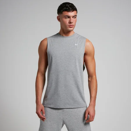 MP Pánský Rest Day Drop Armhole Top Bez Rukávů – Šedý Melír