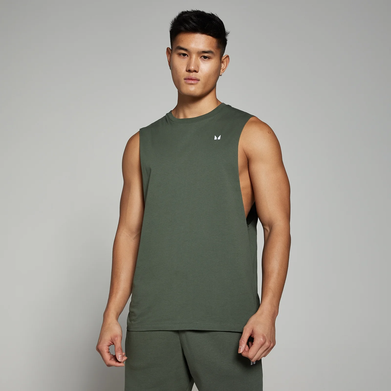 MP Pánský Rest Day Drop Armhole Top bez Rukávů – Tymiánový - XS Obrázek 1