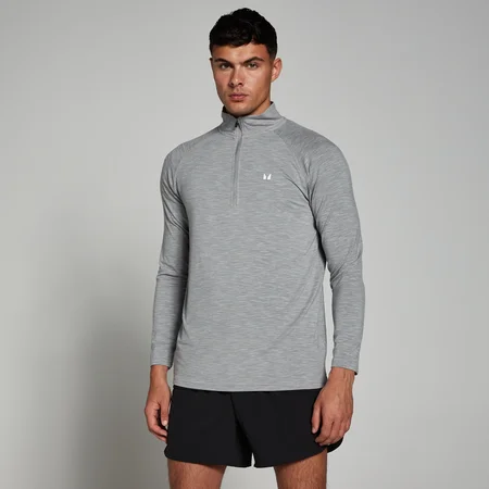 MP Pánský Performance 1/4 Zip – Chromový Melír