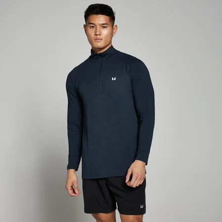 MP Pánský Performance 1/4 Zip – Námořnický Modrý Melír