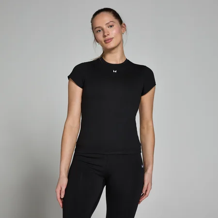MP Dámské Basics Body Fit Tričko s Krátkým Rukávem – Černé