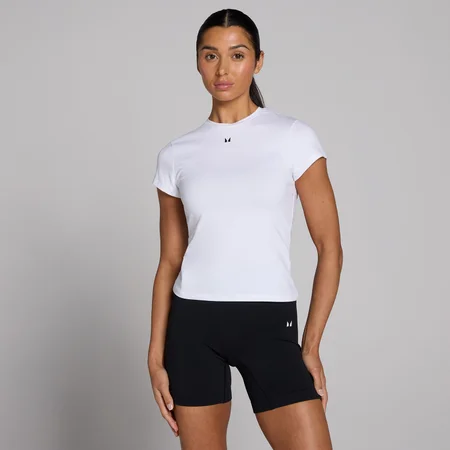 MP Dámské Basics Body Fit Tričko s Krátkým Rukávem – Bílé