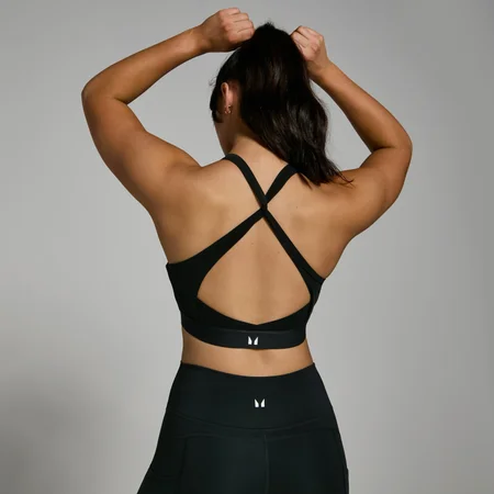 MP Dámská Power Cross Back Sportovní Podprsenka – Černá