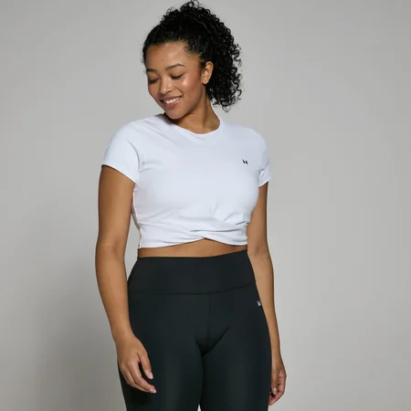 MP Dámský Power Crop Top s Krátkým Rukávem – Bílý