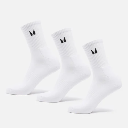 MP Unisex Crew Ponožky (3 páry v balení) – Bílé