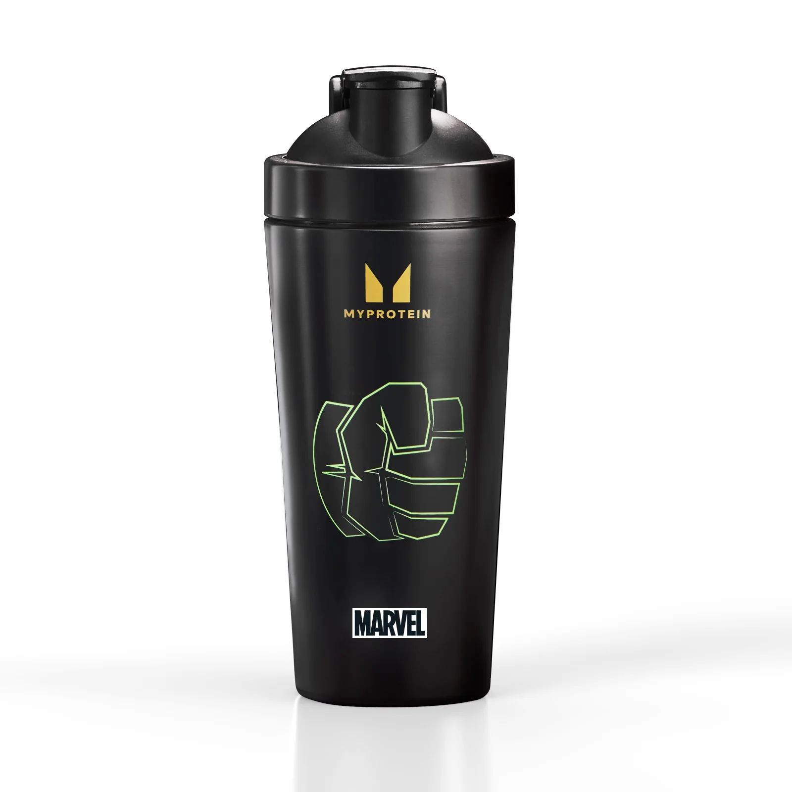 Myprotein Hulk Recyklovaný Kovový Šejkr – Černý Obrázek 1
