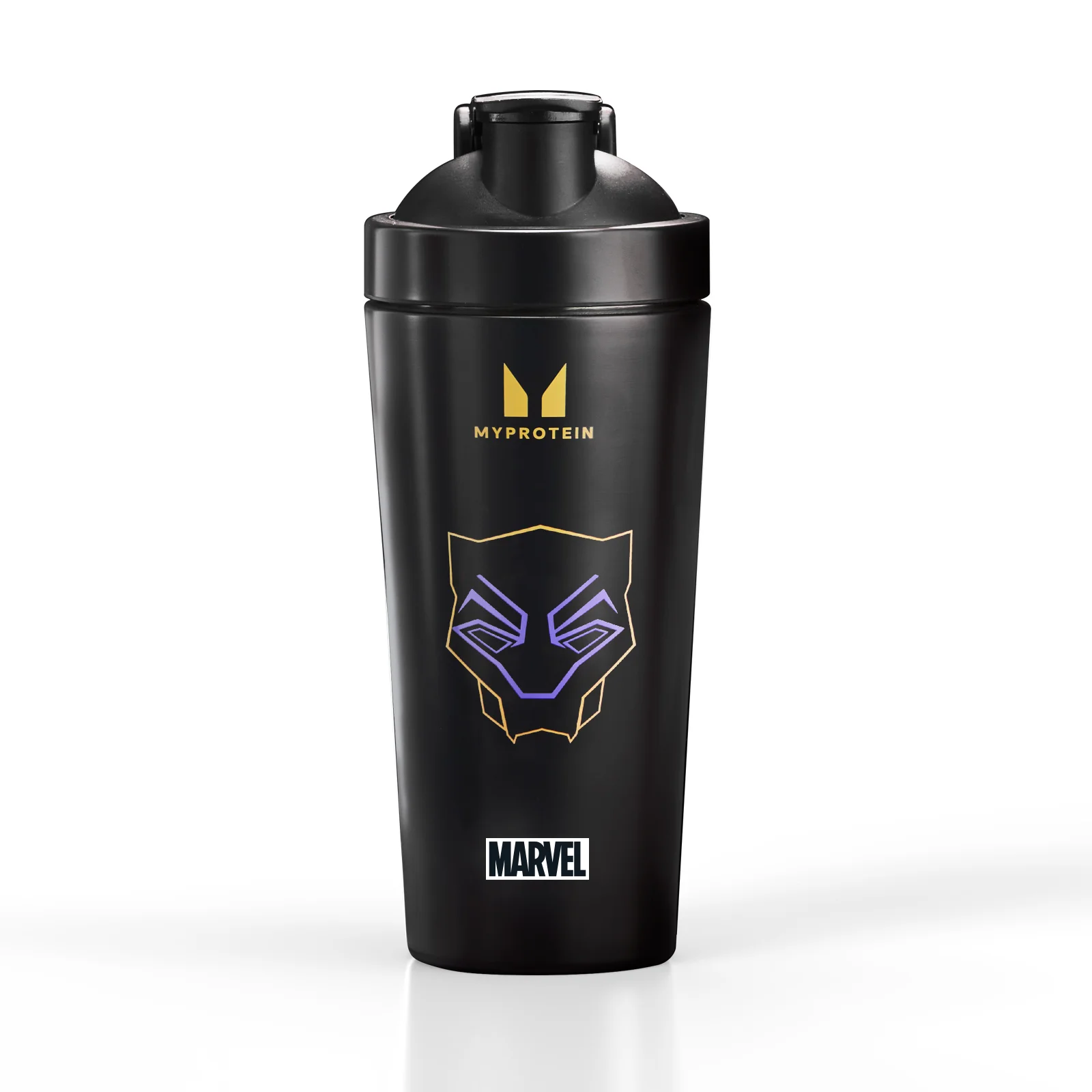 Myprotein Black Panther Recyklovaný Kovový Šejkr – Černý Obrázek 1