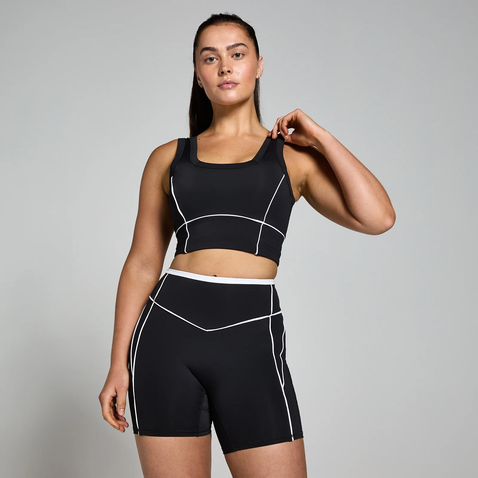 MP Dámská Tempo Contrast Texture Sportovní Podprsenka – Černá - XXL Obrázek 1