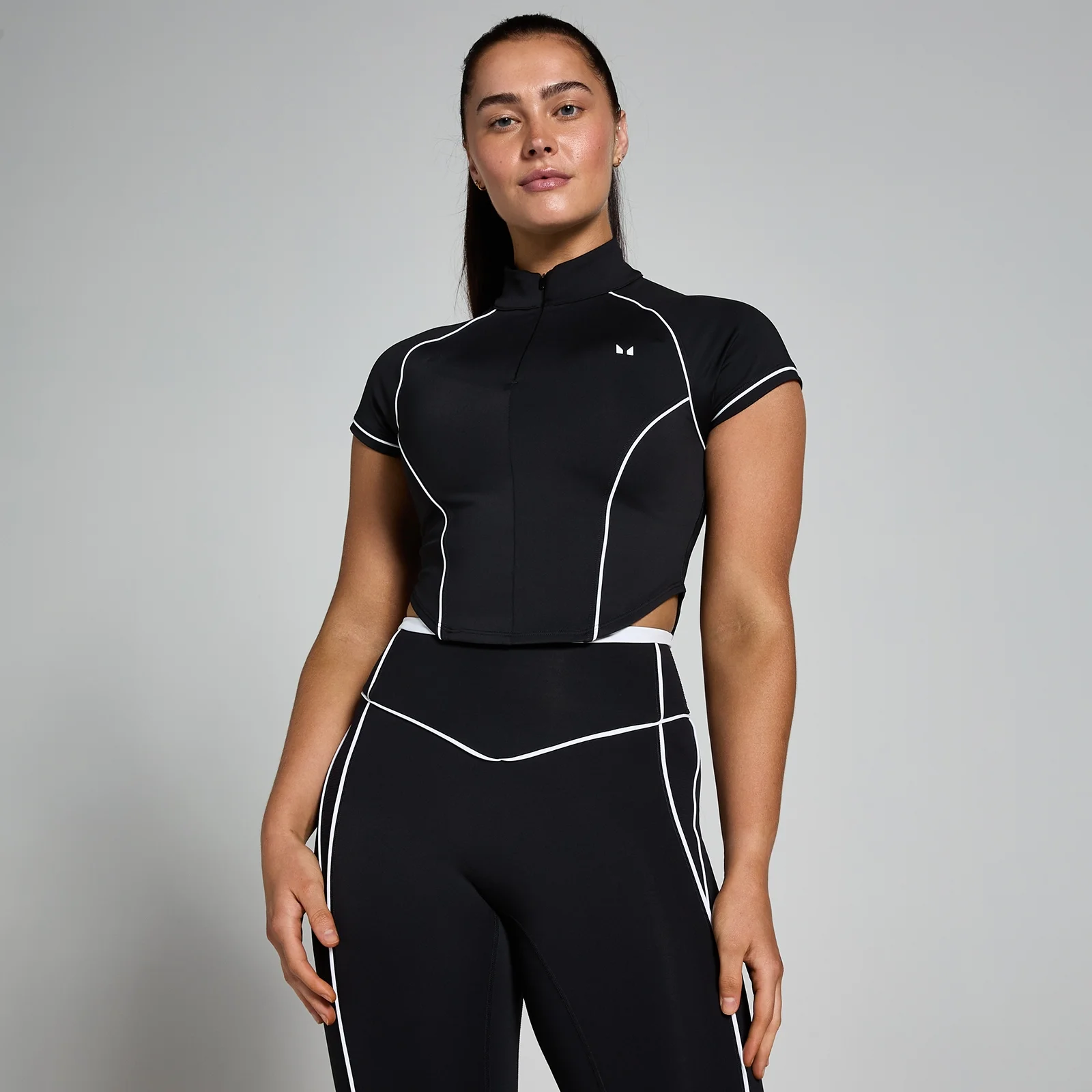 MP Dámský Tempo Contrast Piping 1/4 Zip Top –Černý - XS Obrázek 1