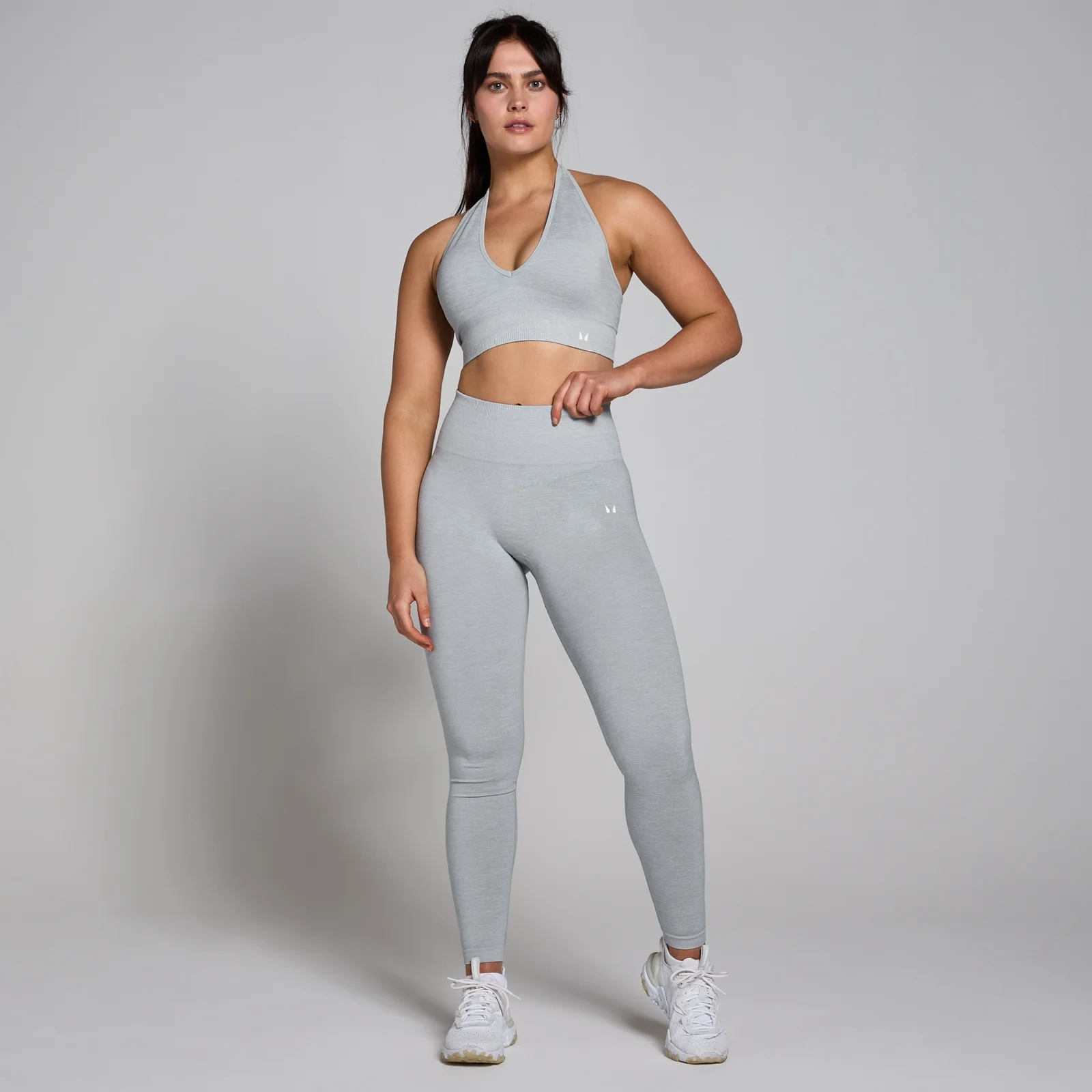 MP Dámská Tempo Seamless Halter Neck Podprsenka – Šedý Melír - XS Obrázek 3