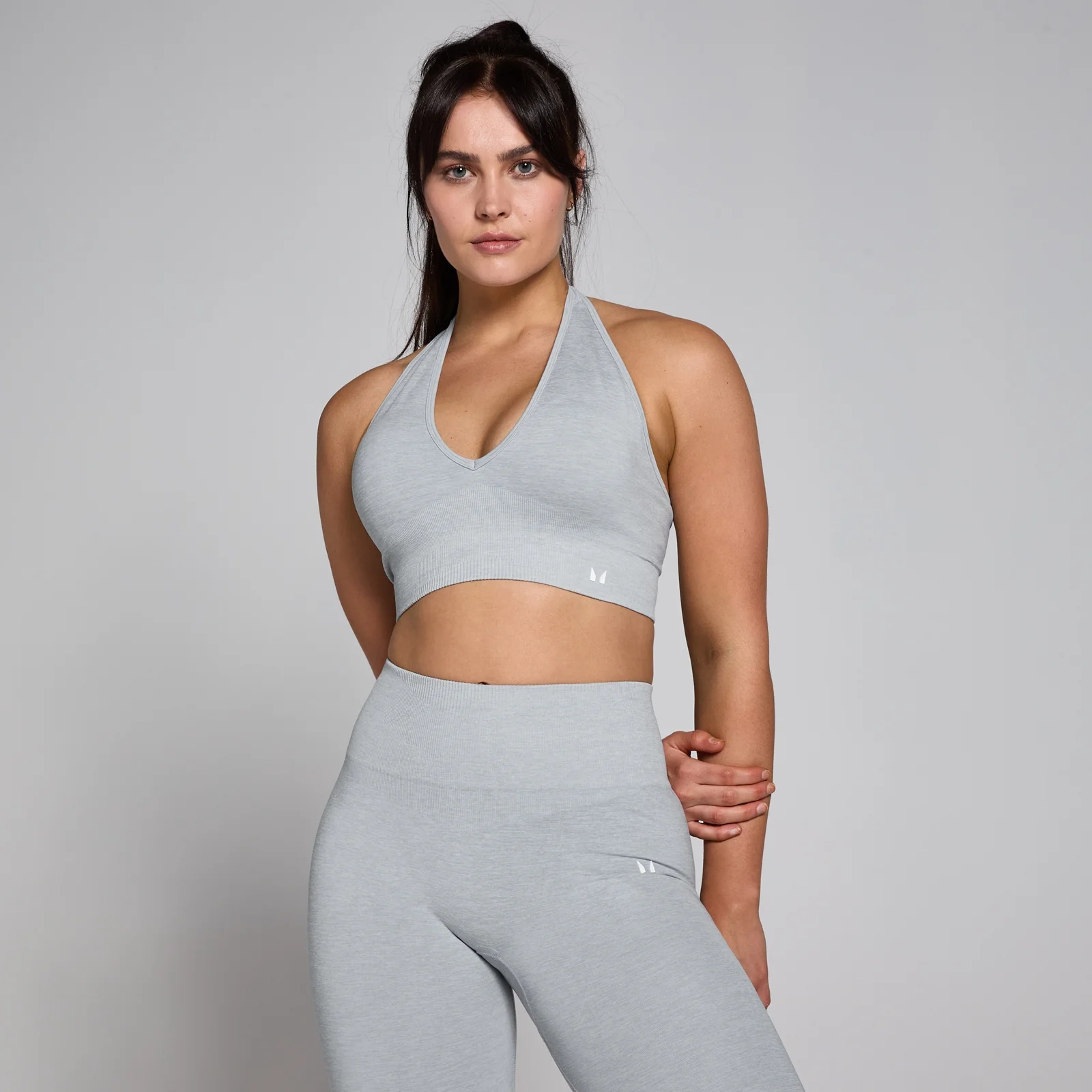 MP Dámská Tempo Seamless Halter Neck Podprsenka – Šedý Melír - XS Obrázek 1