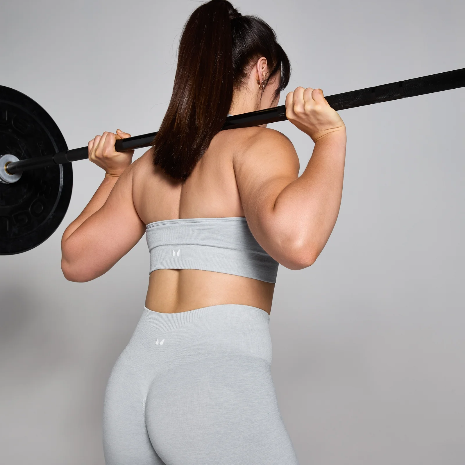 MP Dámská Tempo Seamless Halter Neck Podprsenka – Šedý Melír - XS Obrázek 4