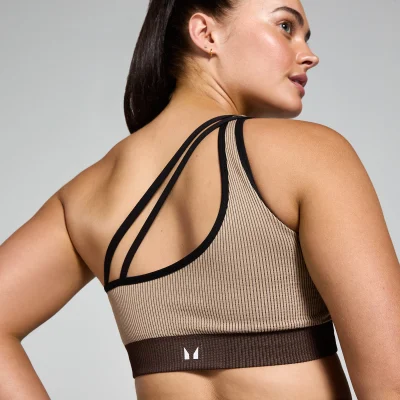 MP Dámská bezešvá podprsenka Contrast Rib – Kašmír/espresso - XL Obrázek 6