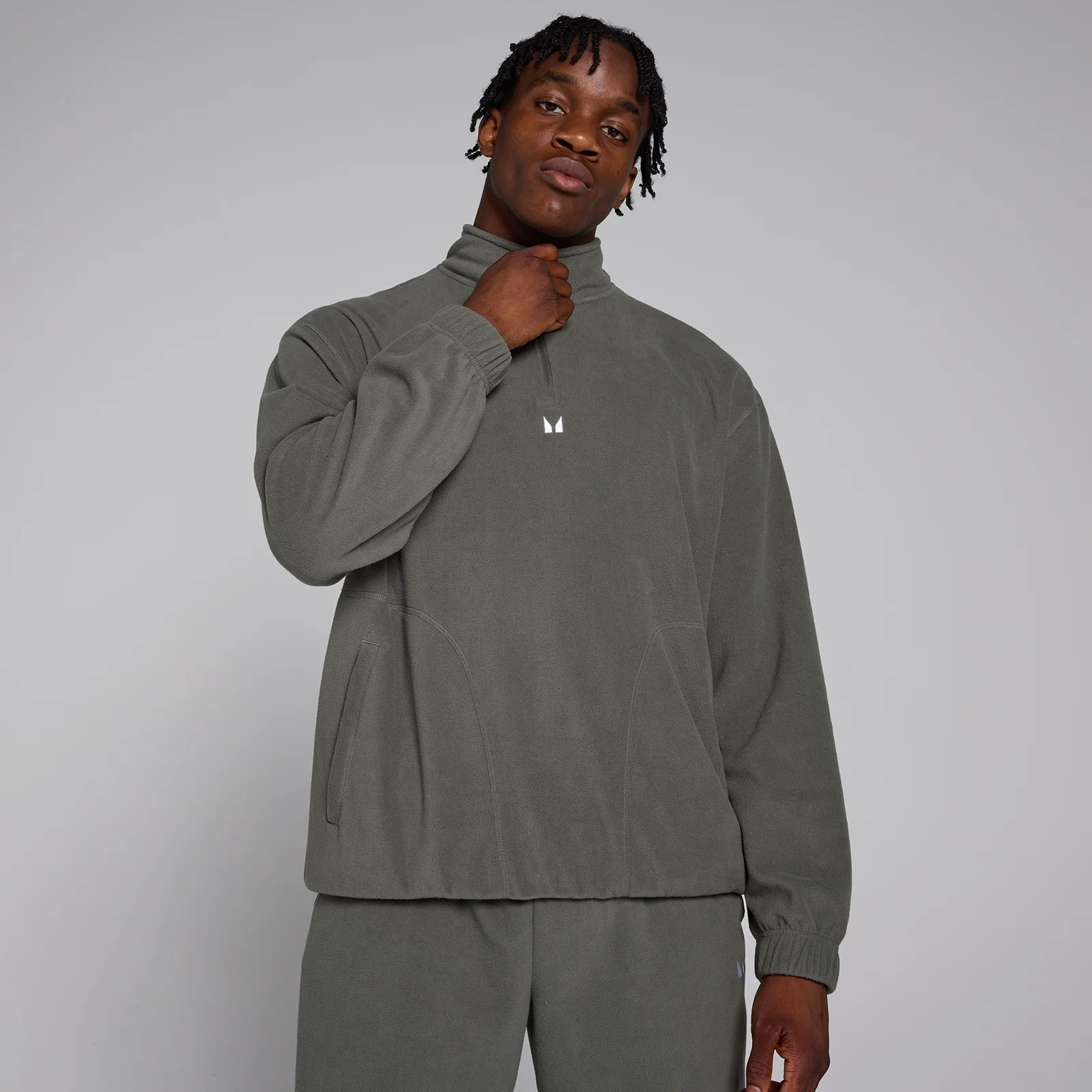 MP Pánská 1/4 Zip Fleece Mikina – Kovově Šedá - S Obrázek 1
